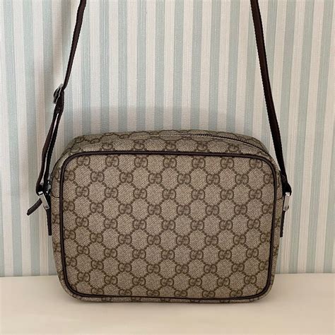 Old GUCCI GG Canvas 114291 Shoulder Bag Cross Body PVC 